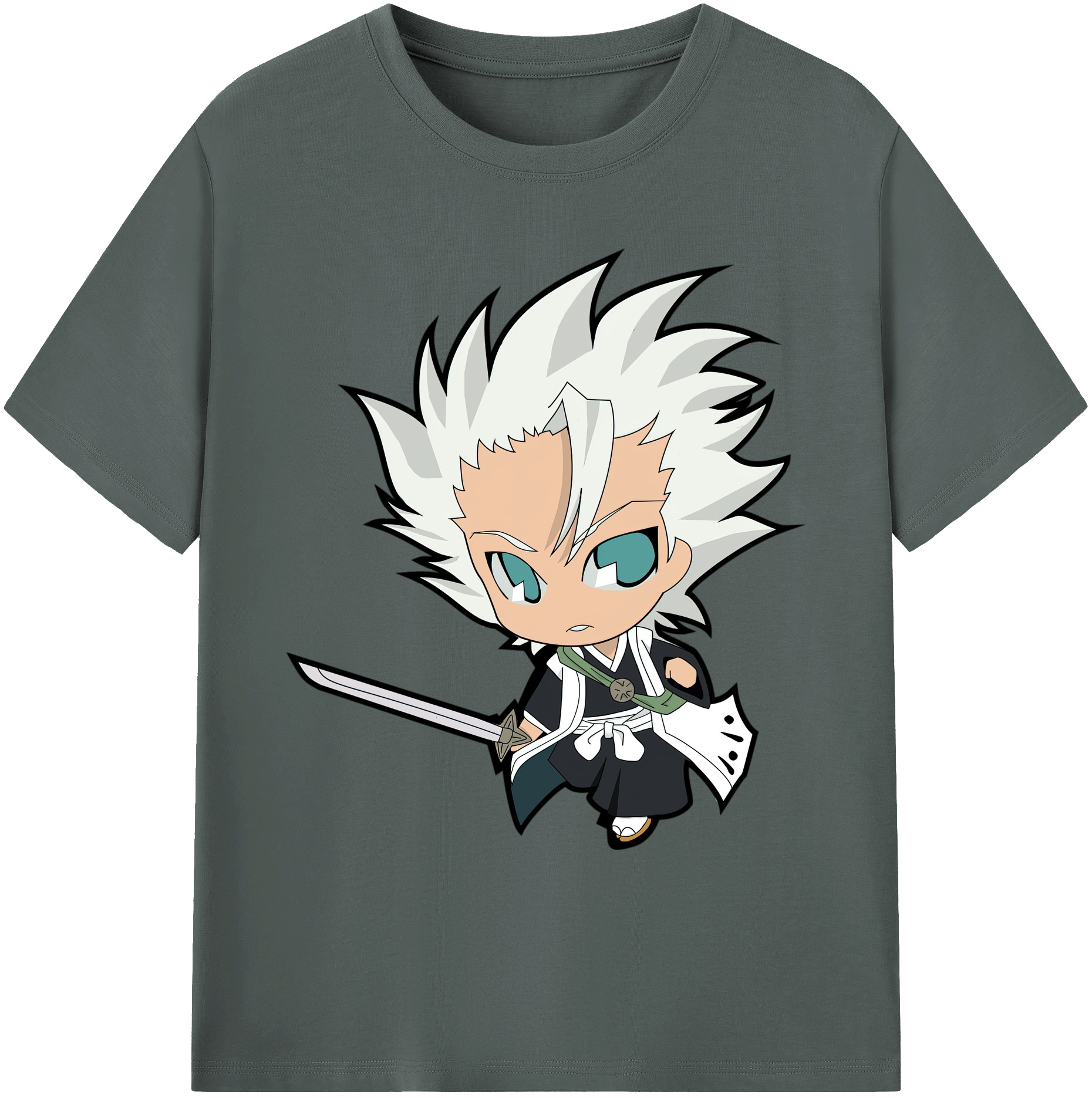 （画像用） ブリーチ 日番谷冬獅郎（ひつがや とうしろう） BLEACH Hitsugaya Toushirou 綿100％ メンズ半袖Tシャツ｜肌触りやわらか＆通気性